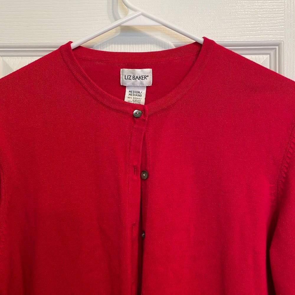 Liz Baker red sweater.  GUC
